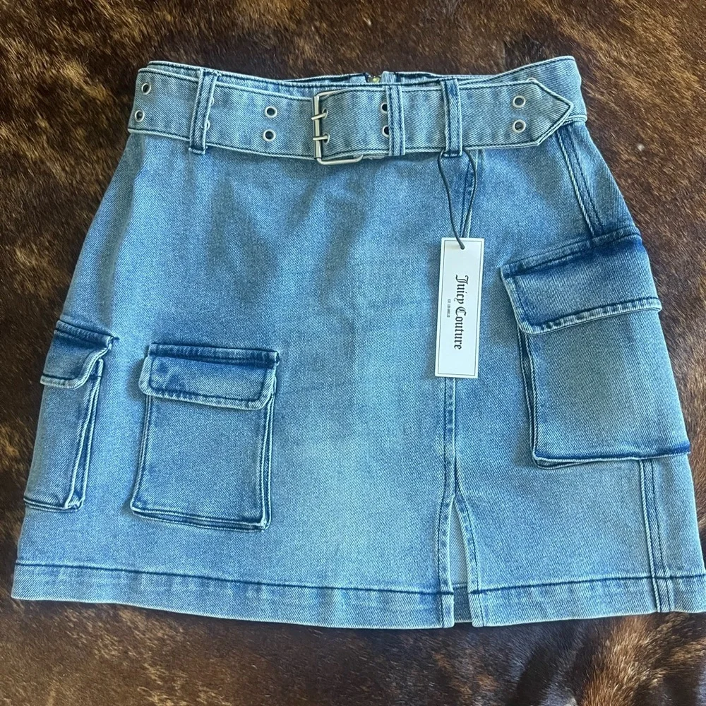 NWT Juicy Couture Denim Skirt 27 - Picture 5 of 10